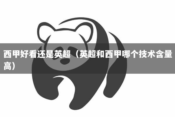 西甲好看还是英超（英超和西甲哪个技术含量高）